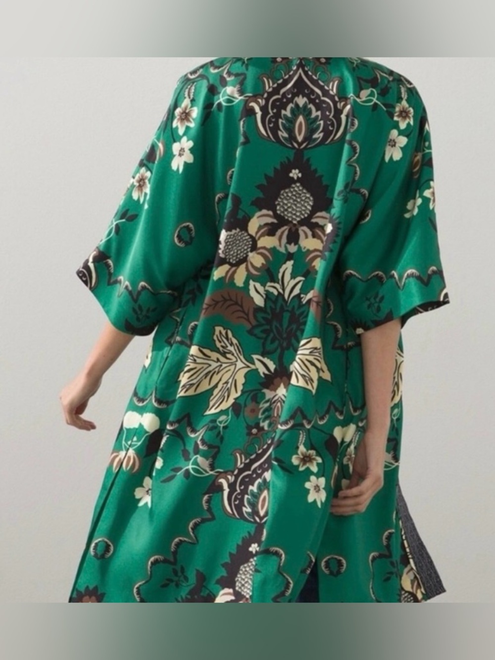 Chico's Damask Melody Lined Satin Kimono, Size S/M